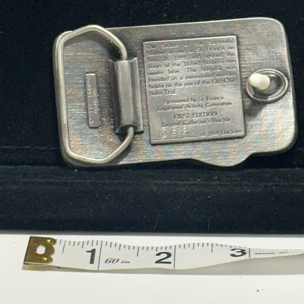 Vintage 1985 St Francis Wichita First Edition 269/1000 Hospital Belt Buckle